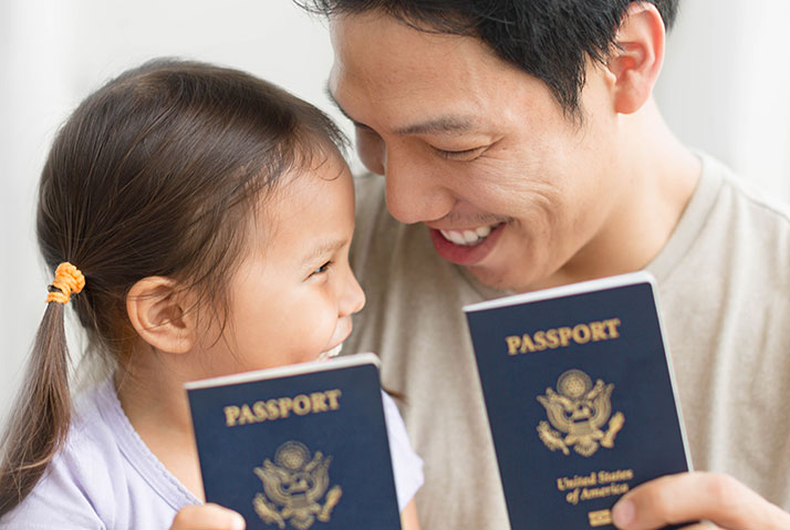 holding passports