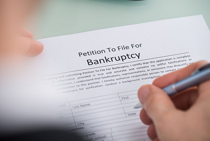 filing petition to file for bankruptcy